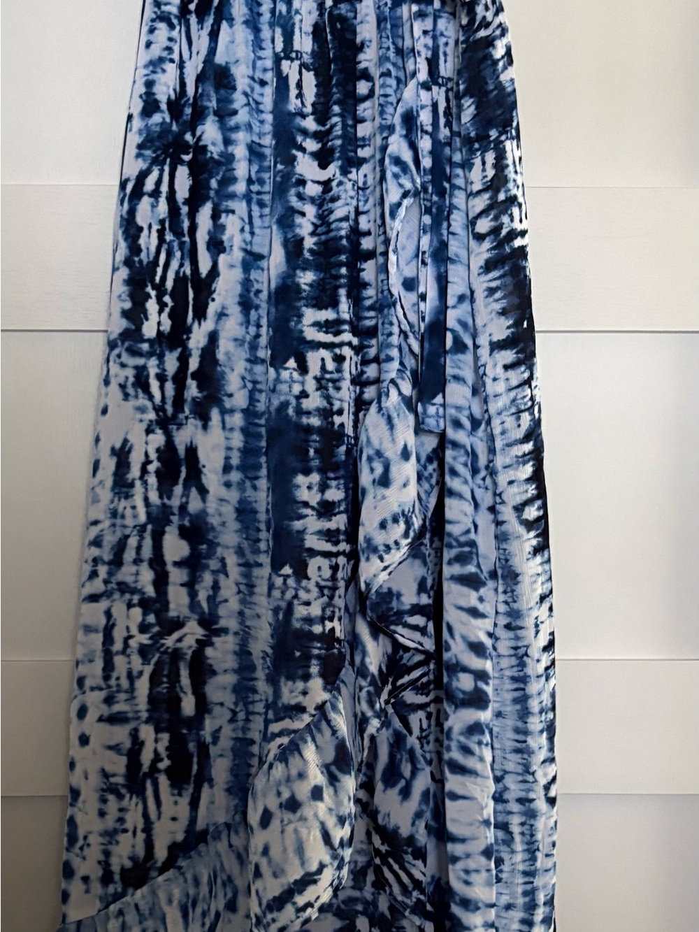 Time and Tru Blue and White Tie-Dye Maxi Skirt